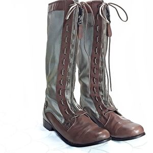 Calvin Klein Jean's Zoe Sateen Riding Boots Sz.8.5